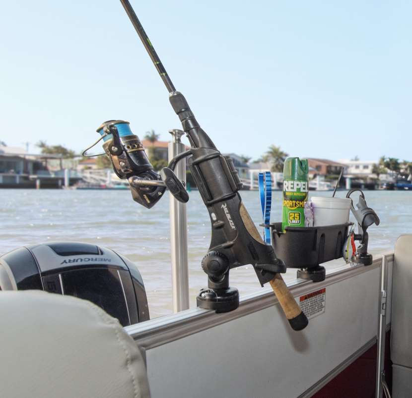 Generic Fishing Rod Holder For Marine Boat Rail Mount 3 Rod